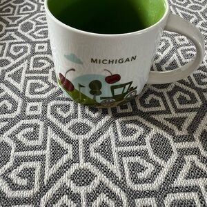 Starbucks Michigan Themed Green Interior Mug. YOU ARE HERE COLLECTION